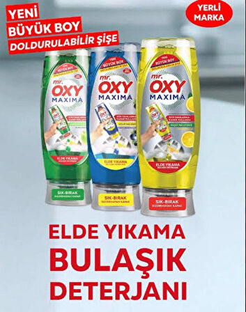 Mr. Oxy Maxima Elde Yıkama Bulaşık Deterjanı ELMA Kokulu 650 ml 3 ADET