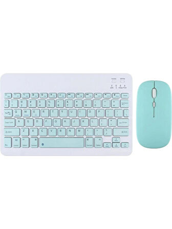 Ozaki Kablosuz Bluetooth Şarjlı Tablet Telefon Pc Uyumlu Klavye Mouse Seti Ultra İnce Taşınabilir Mavi Renk