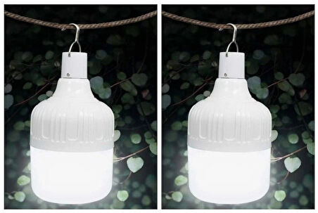 Noas 30w USB Şarj Edilebilir Taşınabilir Acil Durum ve Kamp LED  Ampul 2 Adet( Beyaz Işık )