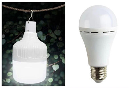 NOAS ŞARJLI AMPUL SETİ ( ŞARJLI LED AMPUL 7 W + ŞARJLI LED TORCH AMPUL 30 W  )