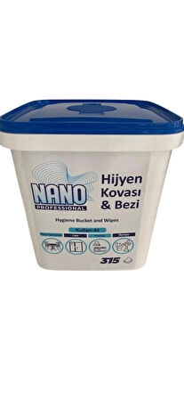 NANO PROFESSIONAL Hijyen Yüzey Islak Temizlik Havlusu Kova Mendil 315 Adet