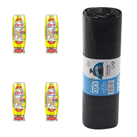 Mr. Oxy Maxima Elde Yıkama Bulaşık Deterjanı Limon Kokulu 650 ml * 4 ADET ( Oxy Çöp Torbası 80*110 HEDİYELİ )