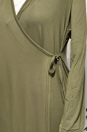 Kadın Yandan Bağlamalı Pamuklu Penye Namaz Elbisesi – 38-48 beden