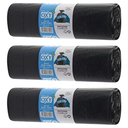 OXY Çöp Torbası Jumbo Boy 10’lu 3 Rulo Kalın 80 X 110 Çöp Poşeti