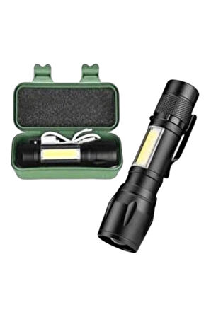 Cata CT-8024 Police LED Solar ve USB Şarjlı 3 Fonksiyonlu El Feneri 2 ADET