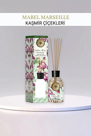 Mabel Marseille Çubuklu Oda Kokusu Kaşmir Çiçekleri 100 ml + 500ML Oda Spreyi Kaşmir Çiçekleri