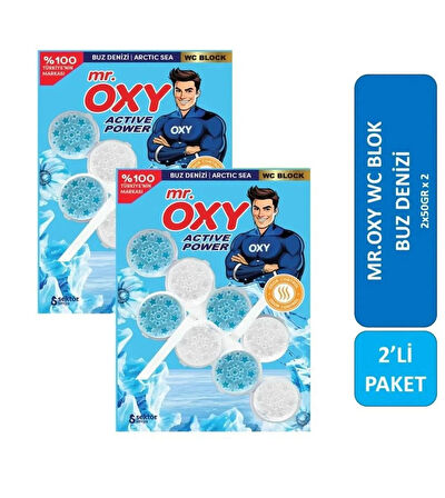 Oxy Mr. Oxy Klozet Wc Blok Buz Denizi 2*50GR x 2 Adet