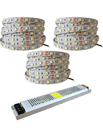 Noas 4040 Şerit LED 15 Metre 6500K Beyaz ( YL40-4001 ) + Noas 21 Amper 250 Watt Süper Slim LED Trafo