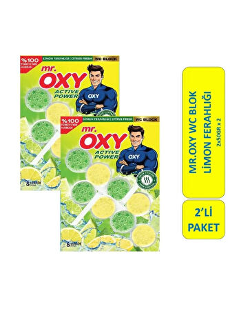 Oxy Mr. Oxy Klozet Wc Blok Limon Ferahlığı 2*50GR x 2 Adet