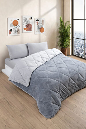 Çift Kişilik Wellsoft Yorgan Uyku Seti - Lastikli Çarşaflı 2 Yastık Kılıflı Çift Kişilik Uyku Seti