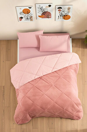 Çift Kişilik Wellsoft Yorgan Uyku Seti - Lastikli Çarşaflı 2 Yastık Kılıflı Çift Kişilik Uyku Seti