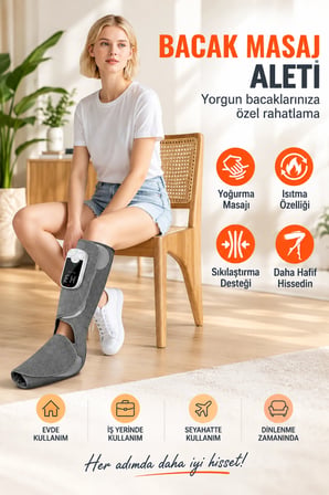 Auhma AMG47 Akıllı Ayak ve Baldır Masaj Cihazı Isı Terapili Hava Basınçlı Kablosuz Bacak Masaj Aleti