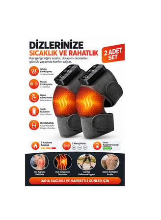Auhma AMG33 Kablosuz Isıtmalı Titreşimli Diz Omuz Dirsek Masaj Aleti 5 Isı Ayarı LCD Ekran