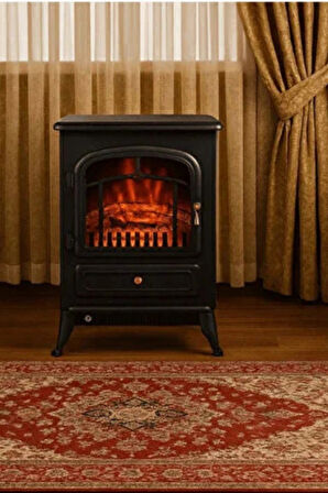 Carboon ND-180 Elektrikli Şömine Soba | Ayaklı Dekoratif Isıtıcı & Alev Efekti