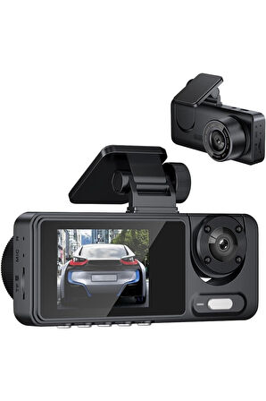 Blackbird Y15 Çift Lensli Full HD 1080P Araç İçi Kamera DVR 170 Geniş Açı G-Sensör, Döngü Kaydı, Gece Görüşü