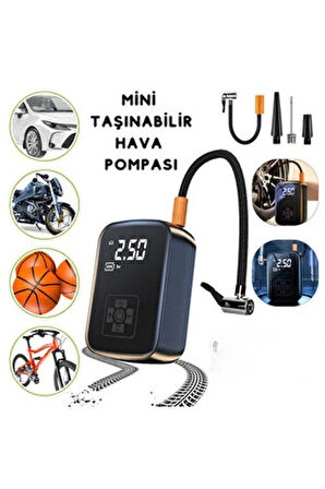 Blackbird WY-006 Taşınabilir Akıllı Kablosuz Hava Kompresörü - Dijital Ekranlı Şarj Edilebilir Lastik Şişirme Pompası (150 PSI)