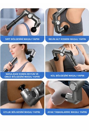 Auhma Amg39 Ayarlanabilir Açılı Şarjlı Masaj Aleti - Bel, Boyun, Omuz ve Bacak  4 Farklı Başlık
