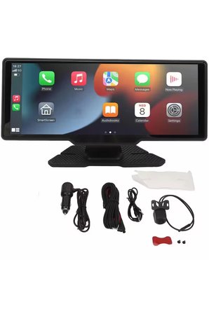 Leerfei Lf-1026 Taşınabilir HD Dokunmatik Ekranlı Kablosuz Araç Multimedya Oynatıcısı -CarPlay Android Auto Geri Görüş Kamerası