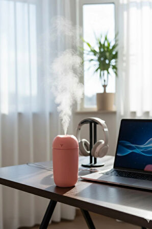 Blackbird KT-H09 Pembe 420 Ml Taşınabilir Mini USB Hava Nemlendirici | Araç ve Ofis İçin Renkli Işıklı