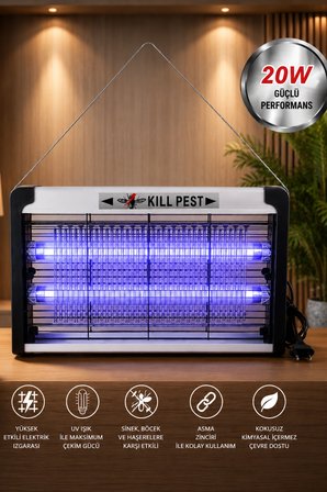 Glr KF-6020 Sinek Öldürücü Lamba Uv Işıklı 20W Elektrikli Sivrisinek Tuzağı Işıklı Cihaz