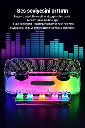 Jrl Z6 RGB Işıklı Kablosuz Bluetooth Hoparlör - Mekanik Klavye Tuşlu, Speaker