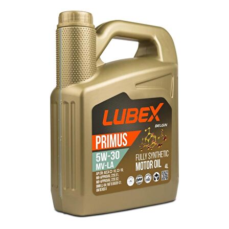 Lubex Primus MV-LA 5W-30 4 Lt Tam Sentetik Motor Yağı