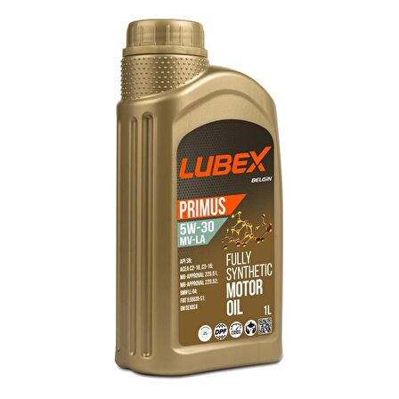 Lubex Primus MV-LA 5W-30 1 Lt Tam Sentetik Motor Yağı