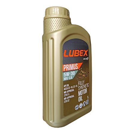 Lubex Primus MV-LA 5W-30 1 Lt Tam Sentetik Motor Yağı