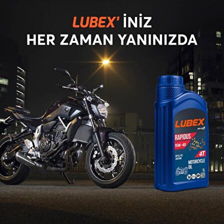 Lubex Rapidus 15W-40 1 Lt 4 Zamanlı Motosiklet Yağı