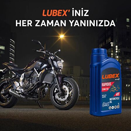 Lubex Rapidus 20W-50 1 Lt 4 Zamanlı Motosiklet Yağı