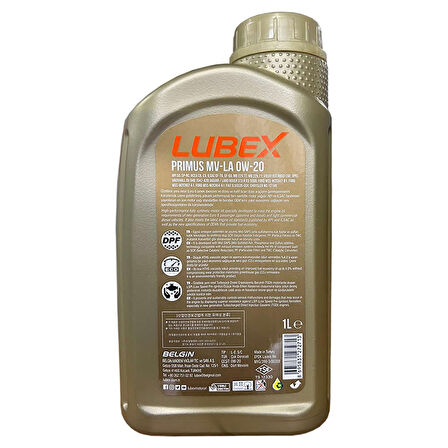 Lubex Primus MV-LA 0W20 1 Lt Partiküllü Motor Yağı