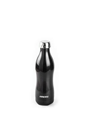 HAERS KOYU GRİ PASLANMAZ ÇELİK TERMOS ŞİŞE 500ML
