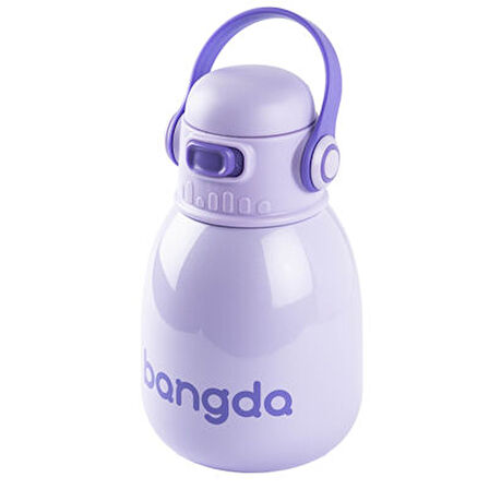 BANGDA MOR ÇİFT KATMANLI TUTACAKLI PASLANMAZ ÇELİK ÇOCUK TERMOSU 800ML
