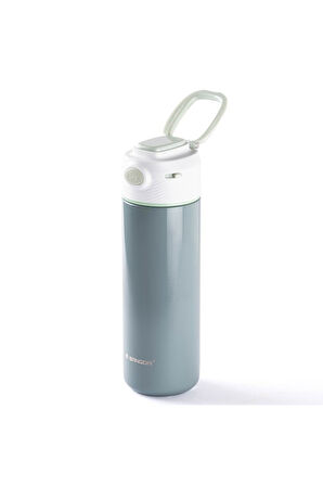 BANGDA GRİ PASLANMAZ ÇELİK TERMOMETRELİ TERMOS 450ML