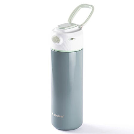 BANGDA GRİ PASLANMAZ ÇELİK TERMOMETRELİ TERMOS 450ML
