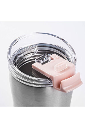 TERMOS PEMBE ÇİFT KATMANLI PASLANMAZ ÇELİK TERMOS BARDAK 500ML 