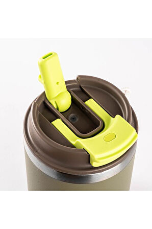 Tantitoni OUTDOOR YEŞİL 2Sİ 1 ARADA KAPAKLI TERMOS BARDAK 480ML