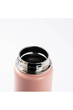 OKADI ÇIKARILABİLİR PİPETLİ PEMBE PASLANMAZ ÇELİK TERMOS 750ML