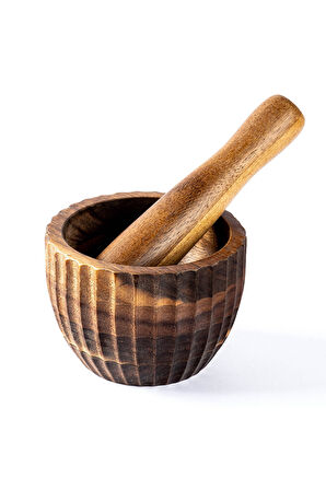 Tantitoni Akasya Ağacı Tırtıklı Havan Seti 12x8cm (8695835421421)