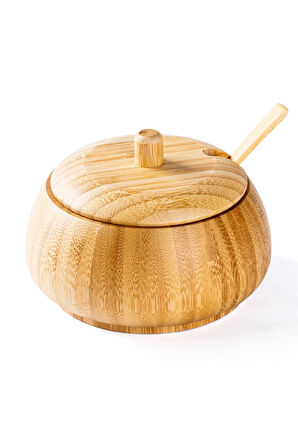 Tantitoni Bambu Kaşıklı Şekerlik Seti 13.5x13x9cm (8695835421780)
