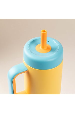 Tantitoni Sarı Paslanmaz Çelik Pipetli Termos Bardak 660ml 