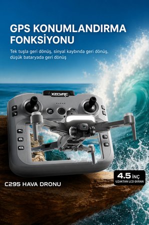 XZCYRC C29S GPS Kameralı Katlanabilir Drone Engel Engelleyici HD Kamera Ekranlı Kumanda