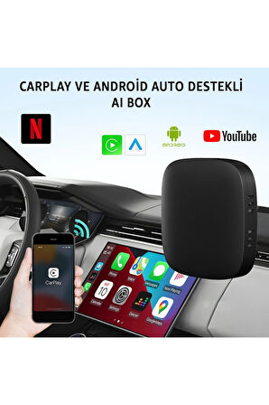 TAA01 Kablosuz CarPlay & Android Auto Akıllı Multimedya Kutusu CarPlay Adaptörü AI Box 2+32GB ROM