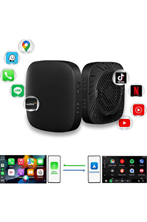 TAA01 Kablosuz CarPlay & Android Auto Akıllı Multimedya Kutusu CarPlay Adaptörü AI Box 2+32GB ROM