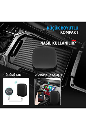 TAA01 Kablosuz CarPlay & Android Auto Akıllı Multimedya Kutusu CarPlay Adaptörü AI Box 2+32GB ROM