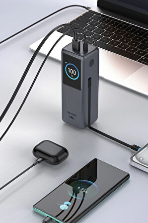 Fullech FP34 140W Süper Hızlı Powerbank | 30000mAh Yüksek Kapasiteli | PD & QC 3.0 Destekli Akıllı Ekranlı Taşınabilir Şarj Cihazı