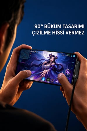 Hepu HP-ATC01 240W Type-C to Type-C Telefon Stantlı Örgülü Hızlı Şarj Kablosu 1.5m