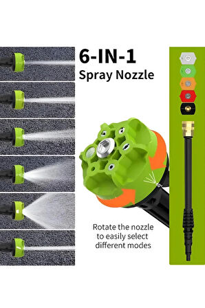 Leerfei 8100 Şarjlı Akülü Araba Yıkama Makinesi | 3.0Mpa Yüksek Basınçlı Taşınabilir Oto Yıkama Tabancası