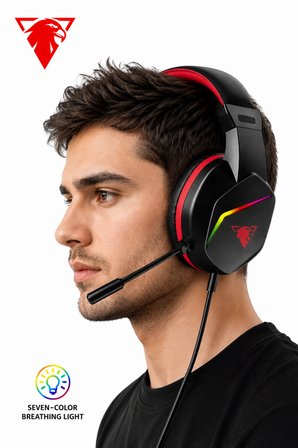 Jedel Gaming GH-269 7.1 USB Mikrofonlu RGB Oyuncu Kulaklığı - Siyah/Kırmızı