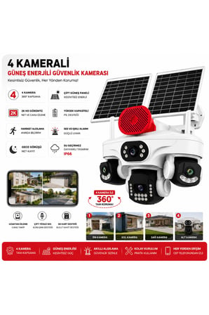 O-kam Pro OK-337Premıum 12MP 4G Sim Kartlı Solar Güvenlik Kamerası Dış Mekan Gece Görüşlü Akıllı Kamera